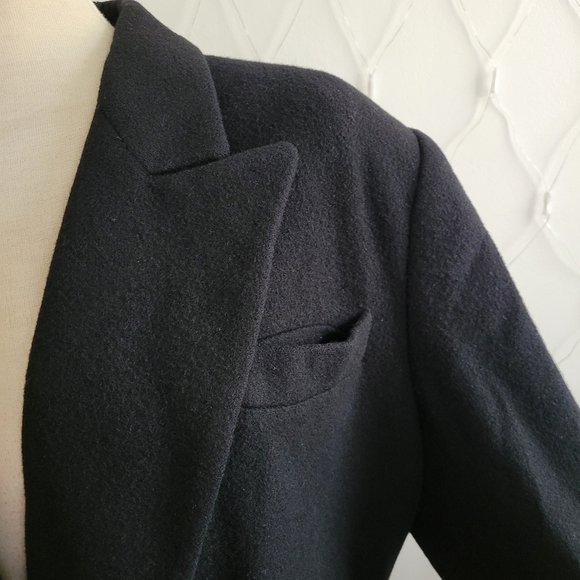 Vintage Camel Hair Trench Coat / Black / Size Medium to Large - Picture 6 of 12